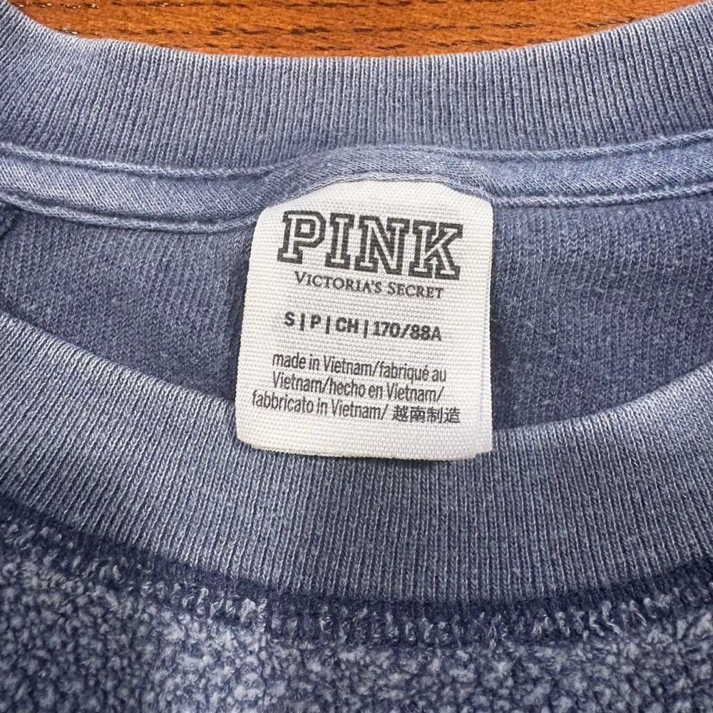 PINK Victoria's Secret Blue Crew Neck Sweater small - Picture 3 of 6